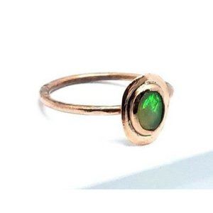 Opal Copper Crystal Ring Size 8